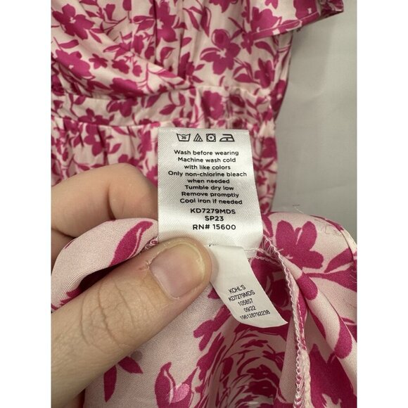 Draper James RSVP Floral Maxi Dress Women Medium Pink Preppy Feminine Whimsical - Picture 6 of 9